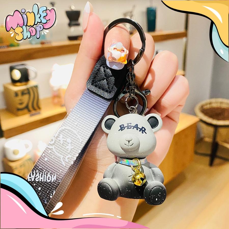 Móc Khóa Gấu Nhám Đáng Yêu Với Nhiều màu sắc Cute Phụ Kiện Túi Xách Balo Cặp Xách Dễ thương 02MKG -MinKey