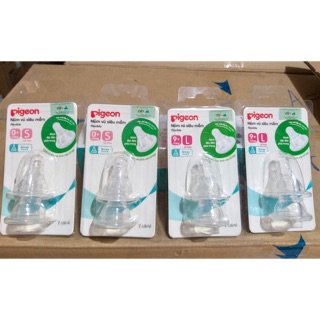 (Chính hãng) Núm vú cổ hẹp silicone siêu mềm Pigeon (2 cái/vỉ)
