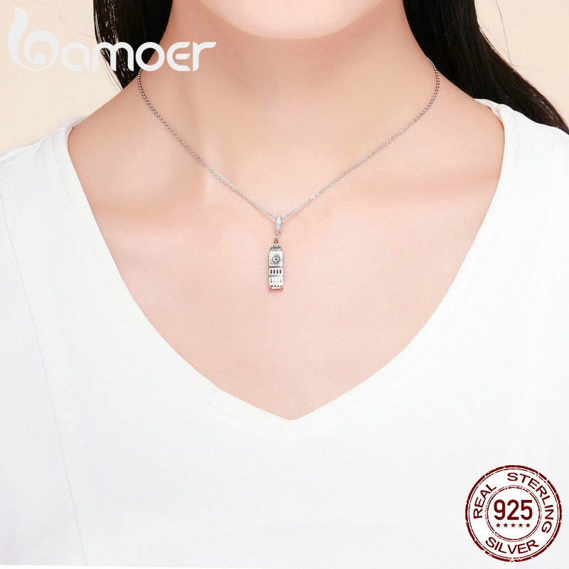 Hạt Trang Sức Bamoer Chốt Bạc 925 Hình Tòa Nhà Anh Quốc Độc Đáo Tiện Lợi Dùng Làm Vòng Đeo Tay