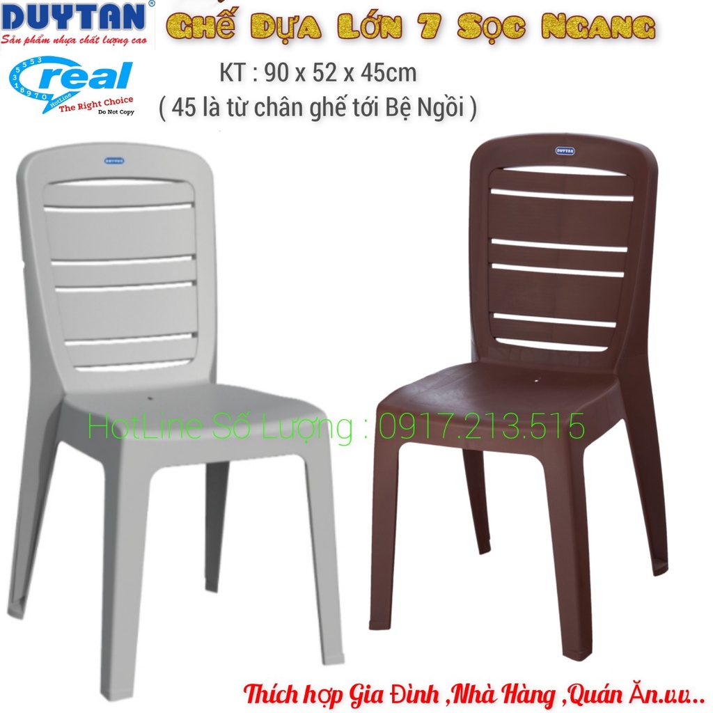 Ghế nhựa duy tân dựa Lớn 7 Sọc NGANG