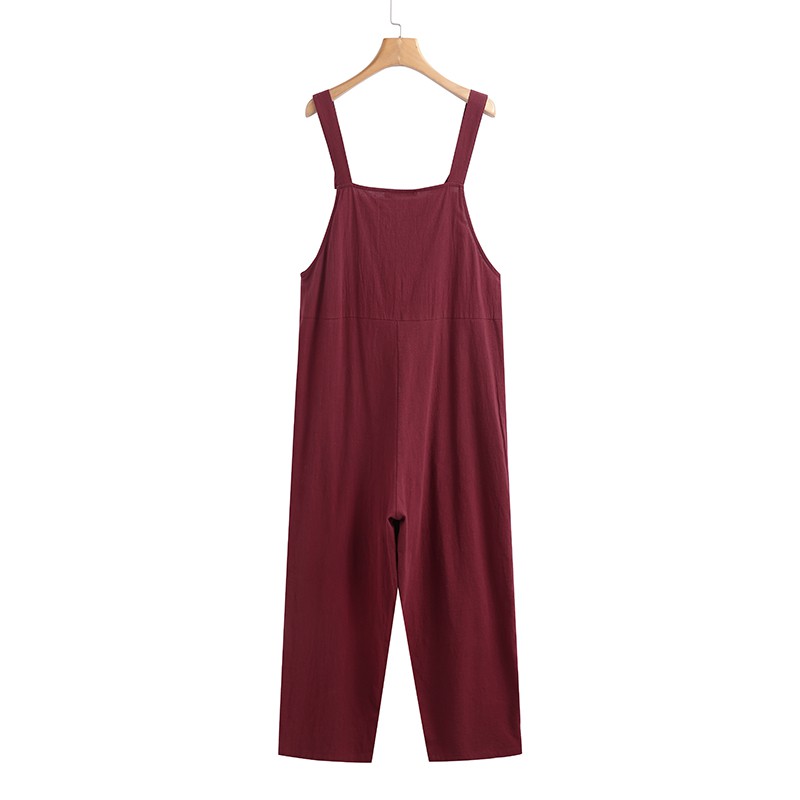 Jumpsuit Yếm ZANZEA Dài Ống Rộng Thời Trang Nữ Tính