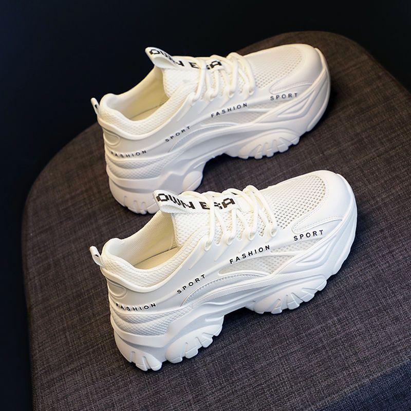 Giày thể thao nữ, giày nữ lưới thoáng khí hợp thời trang mới Giày đế cao