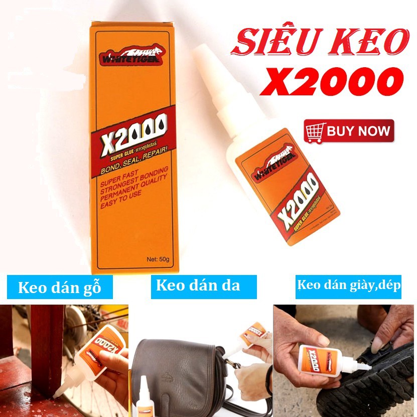 Keo dán đa năng X2000 dán tất cả các vật liệu trong nhà, dán tất cả các vật liệu bằng sắt, gỗ, thủy tinh, sành sứ