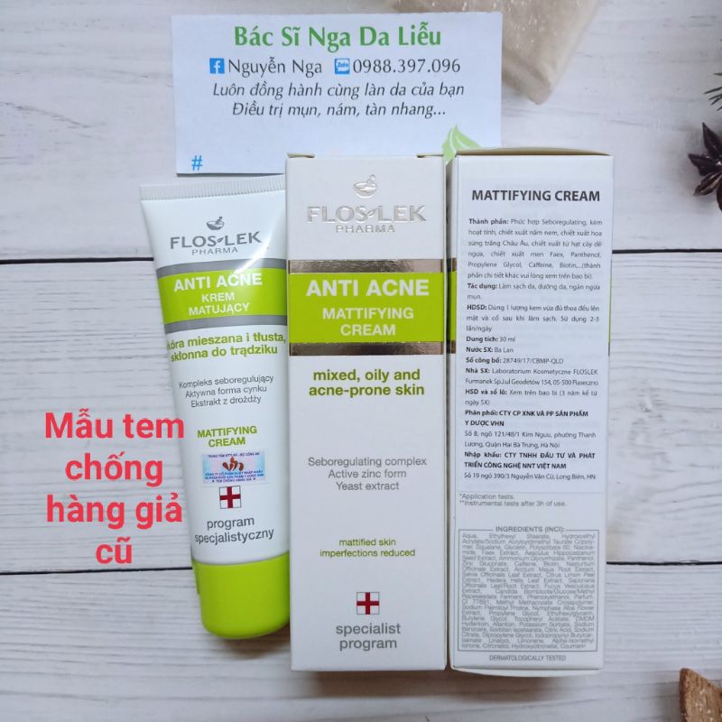 ✔️ Kem kiểm soát dầu, giảm tiết nhờn Floslek 50ml