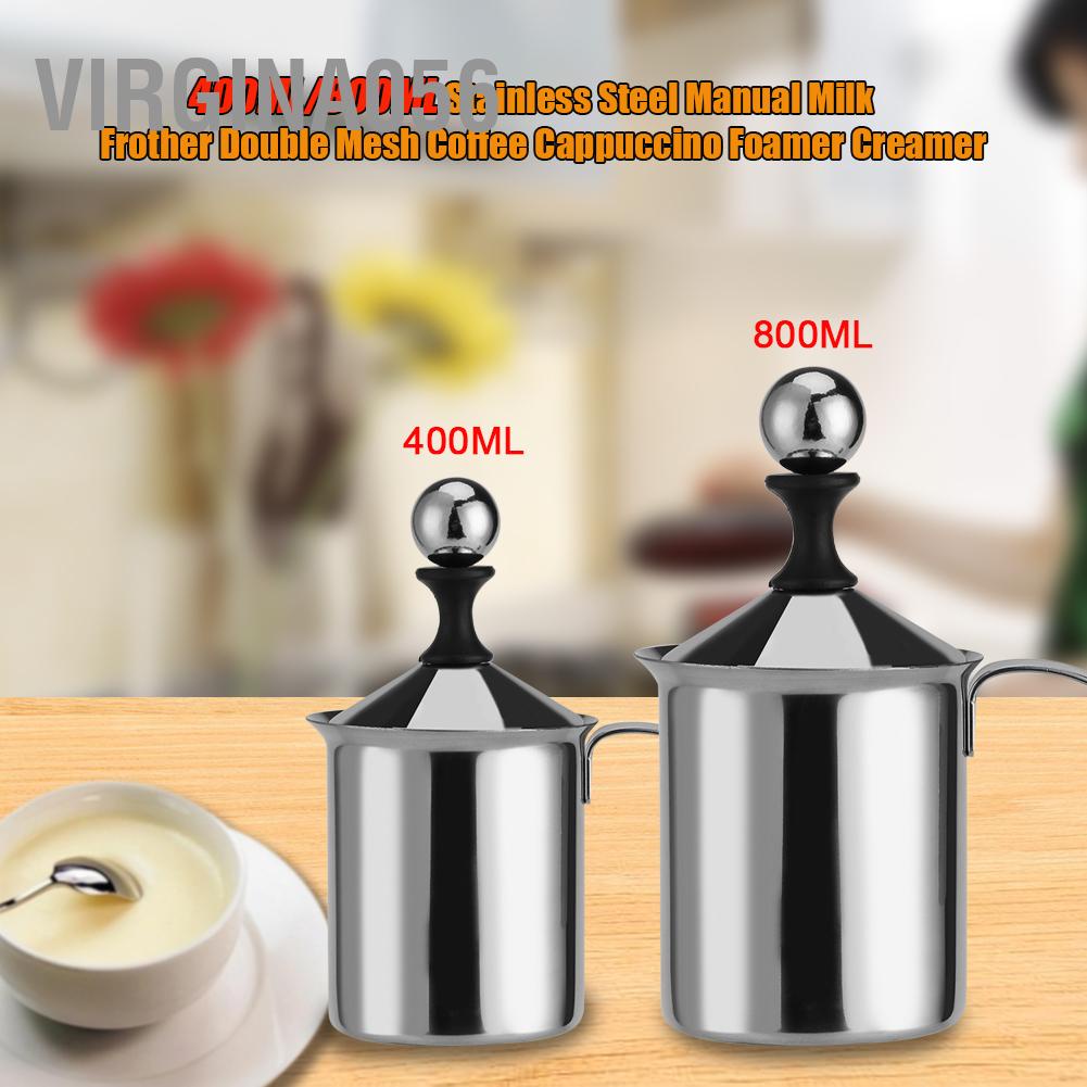 Có thể bán buôn Máy đánh bọt sữa/ trứng/ pha cà phê thủ công bằng thép không gỉ 400ml/ 800ml Hàng giao ngay