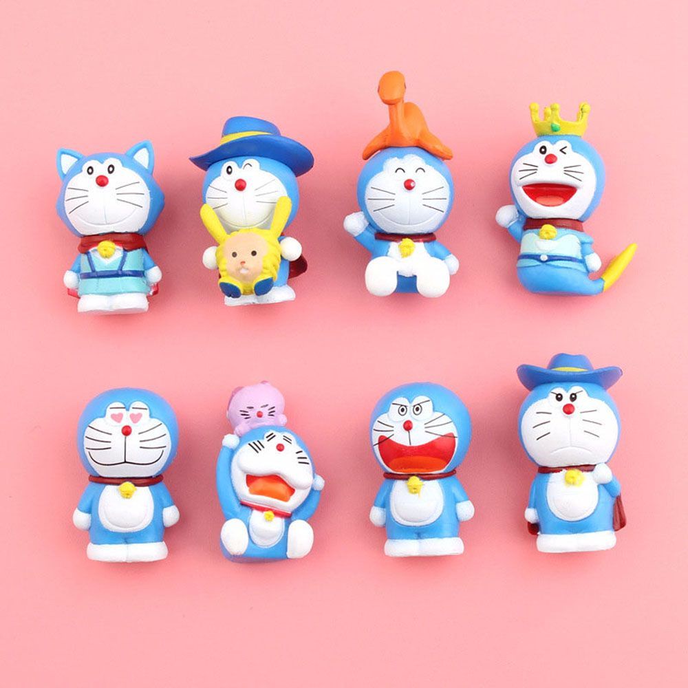 Bộ 8 mô hình đồ chơi nhân vật hoạt hình Doraemon thu nhỏ dành cho các bé