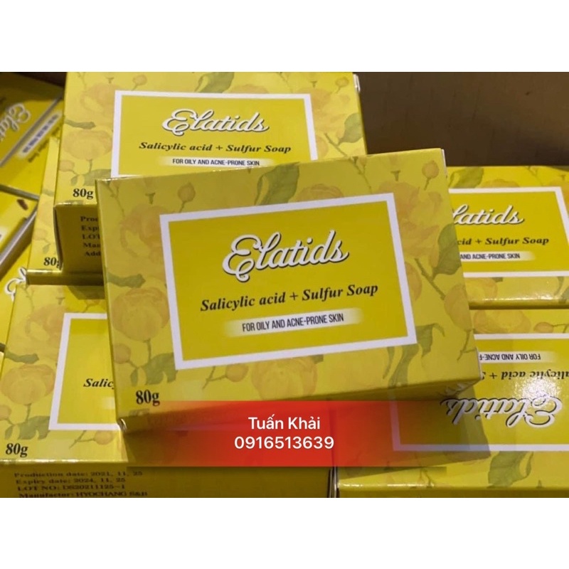 Xà Phòng giảm mụn, dày sừng nang lông ELATIDS
