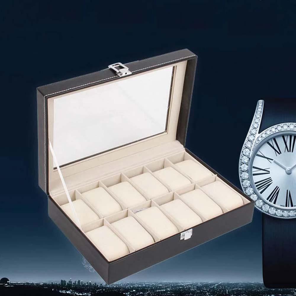 Hộp Đựng Đồng Hồ 3 Ngăn Bằng Gỗ Và Da PU Sang Trọng