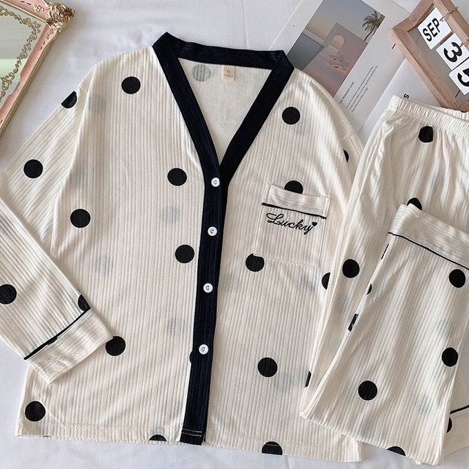 Đồ Bộ Nữ Pijama Tay Dài Quần Dài Cực Xinh TD07 | BigBuy360 - bigbuy360.vn