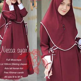 (hàng Mới Về) Bộ Mỹ Phẩm Dưỡng Da Nessa Syari Khimar / Gamis / Trực Thăng Be7...