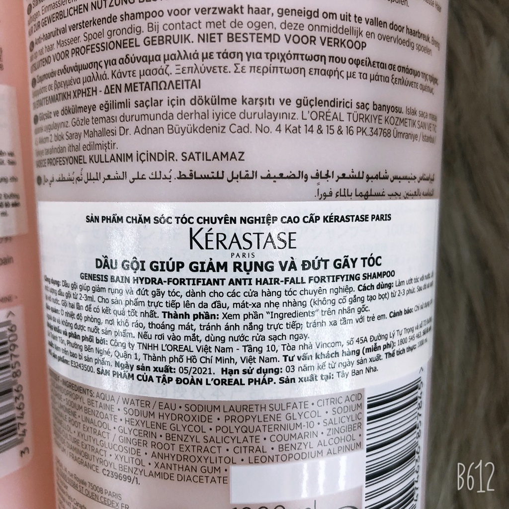 Bộ gội xả giúp chăm sóc và giảm rụng tóc KERASTASE Genesis LOREAL ( hàng chính hãng )