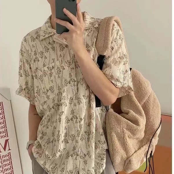 áo đi biển nam cuban shirt áo sơ mi tay ngắn họa tiết hoa thời trang phong cách hàn cho không nhăn sơ mi hawaii