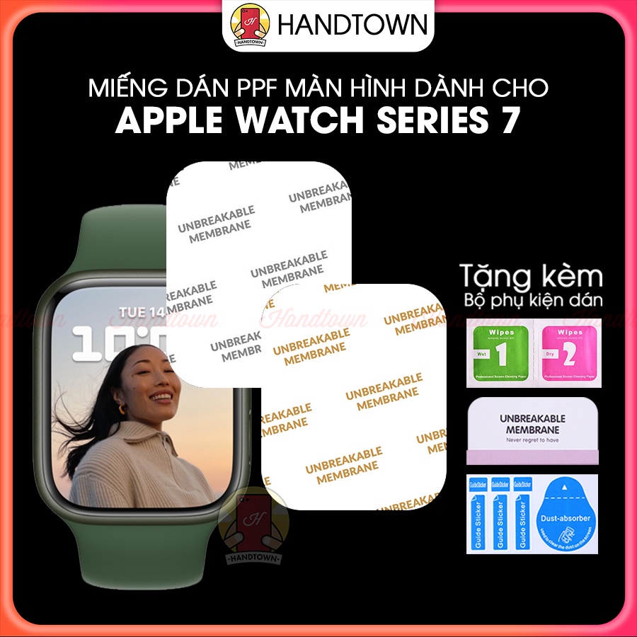 PPF Màn Hình Chống Xước Apple Watch Series 7 45 41 44 40mm Seri 6 5 4 iWatch Dán Dẻo Body Tránh Va Đập Vân Tay Handtown