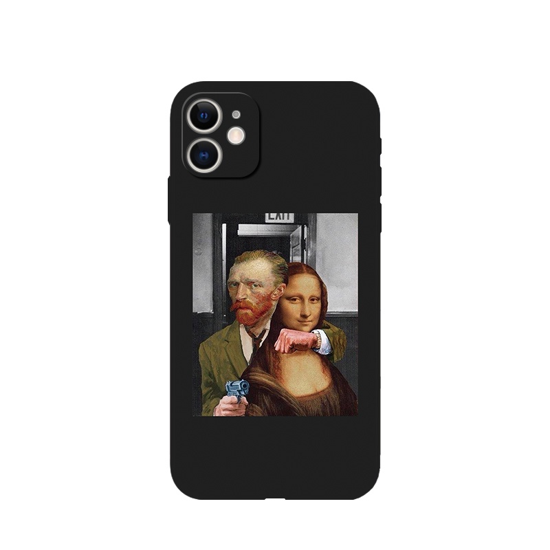 Ốp Điện Thoại Mềm Hình Mona Lisa Cho iPhone 13 mini 12 14 15 Pro Max 11 Pro XS Max XR 6S 7 8 Plus SE2 X