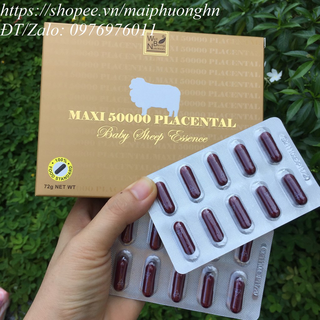[100v] Viên Uống Nhau Thai Cừu Maxi Sheep Placenta 50000mg 100 Viên (Úc)