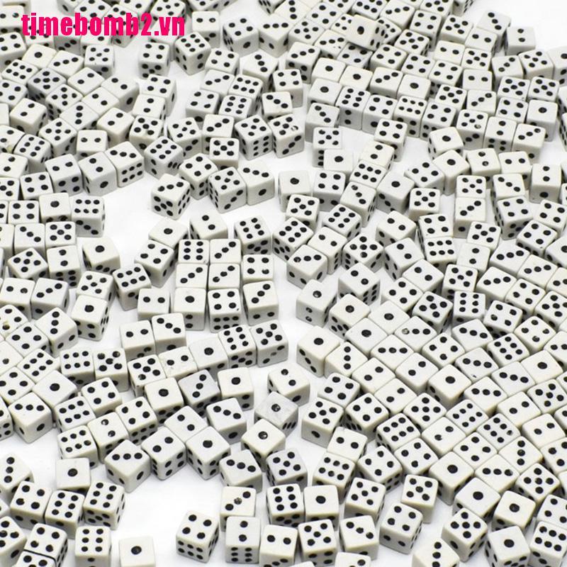 Set 50 Viên Xúc Xắc Nhựa Màu Trắng Kích Thước 8mm