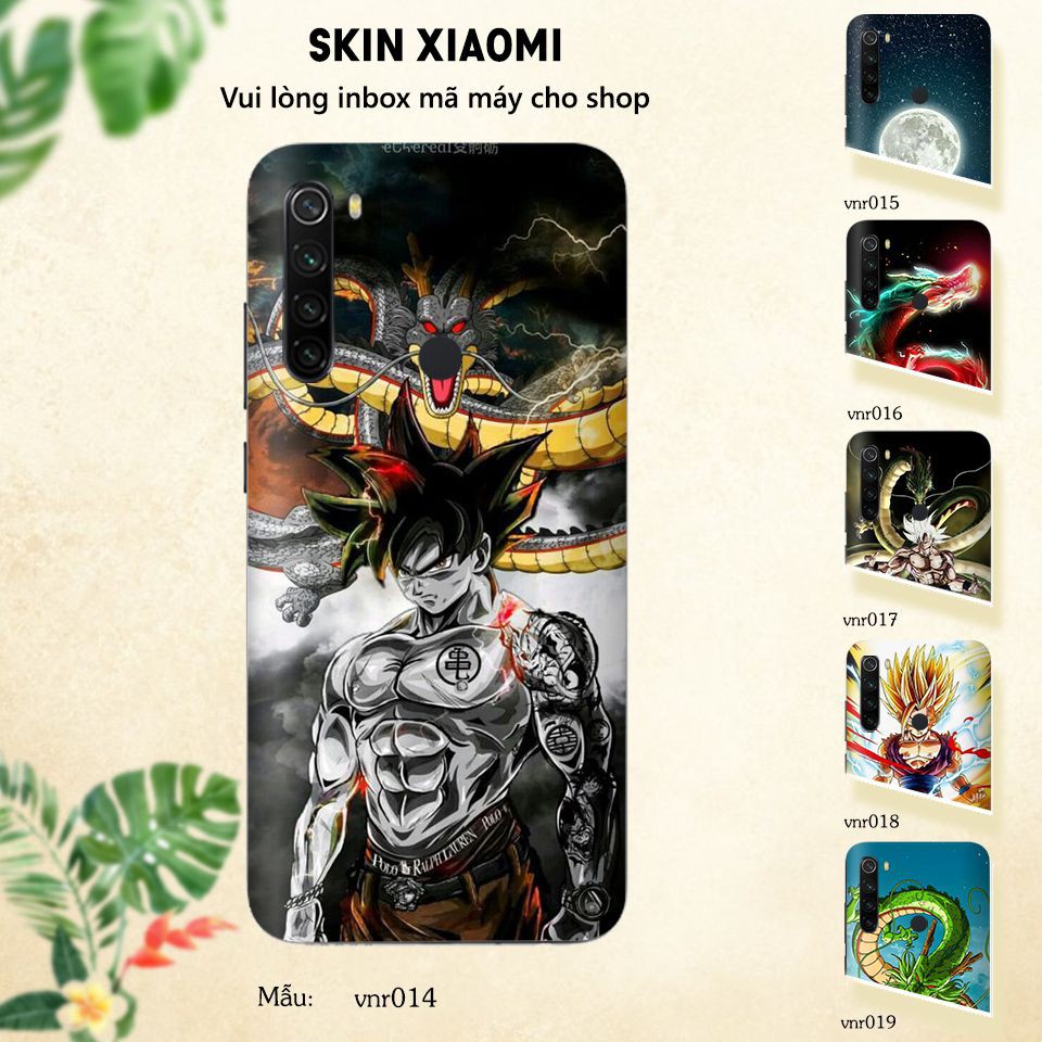 Miếng dán skin cho các dòng điện thoại Xiaomi Mi 8 - Mi 8 lite - Mi 9 in hình 7 viên ngọc rồng