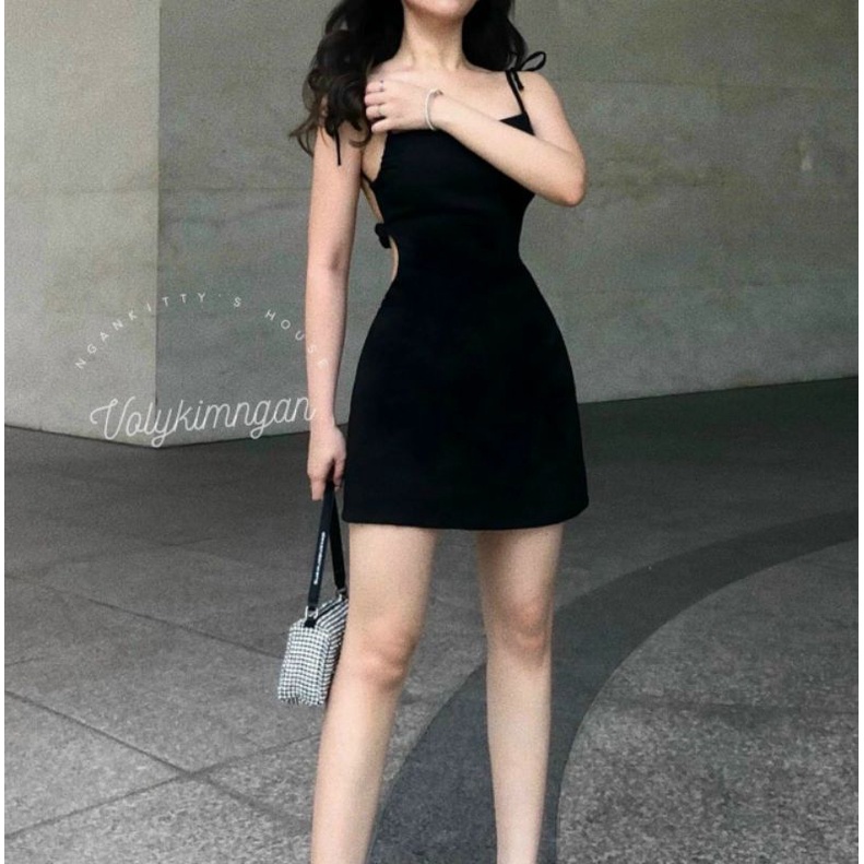 ĐẦM 2S  HỞ LƯNG 2 MÀU