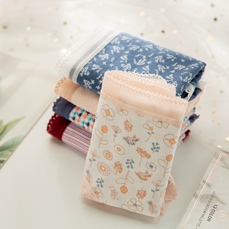 Set 5 Quần Lót Cotton Nữ Hoạ Tiết Thổ Cẩm Dễ Thương QL0742