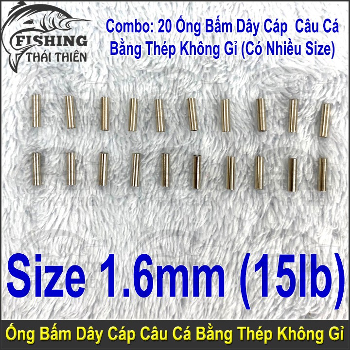 Combo 20 Đầu Ống Bấm Dây Cáp Câu Cá Pioner Bằng Thép Không Gỉ dùng Bấm Đầu Dây Cáp Làm Thẻo Câu Cá Có Răng Sắc bén