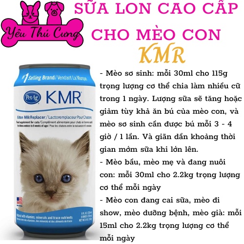 SỮA KMR CHO MÈO LON PHA SẴN 236ml- YÊU THÚ CƯNG