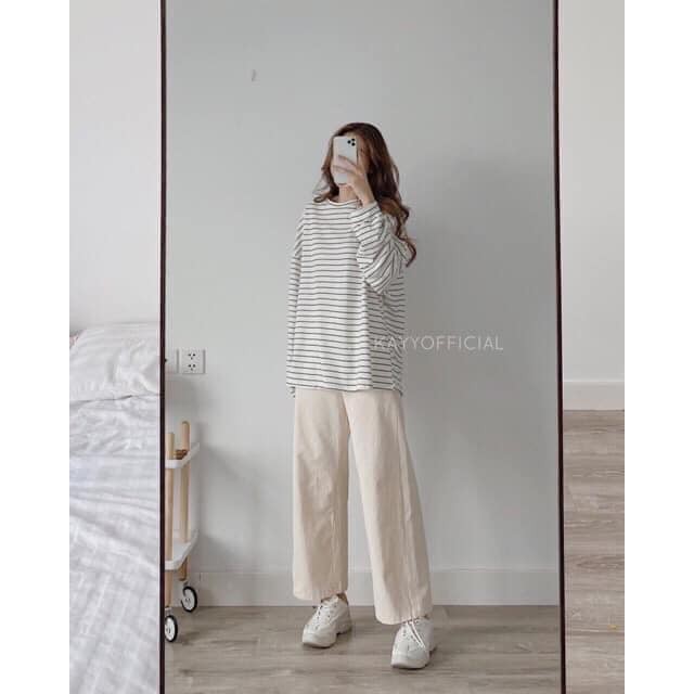 Áo Thun Kẻ Oversize (Áo Thun Unisex Form Rộng) | BigBuy360 - bigbuy360.vn