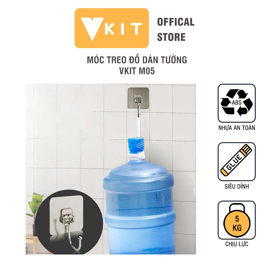 Móc treo đồ inox dán tường chịu lực Vkit M05