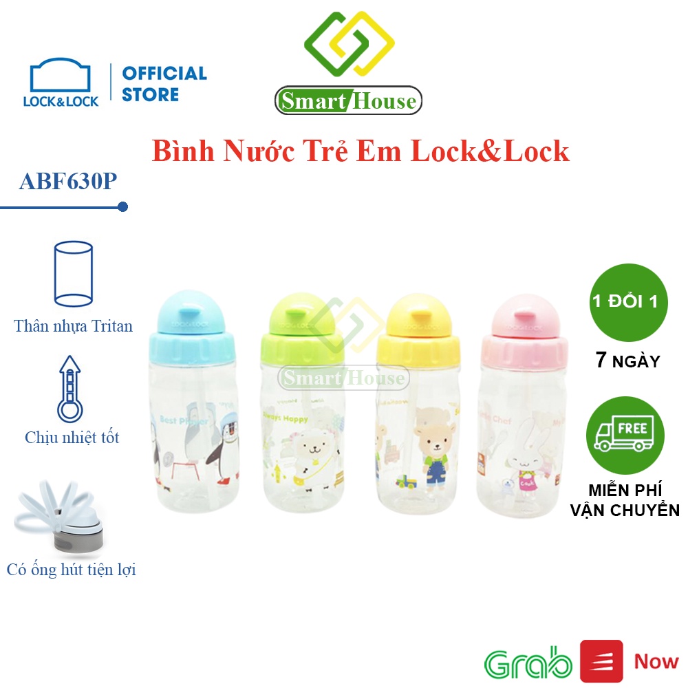 Bình nước cho bé có ống hút Lock&amp;Lock 360ml nhựa Tritan