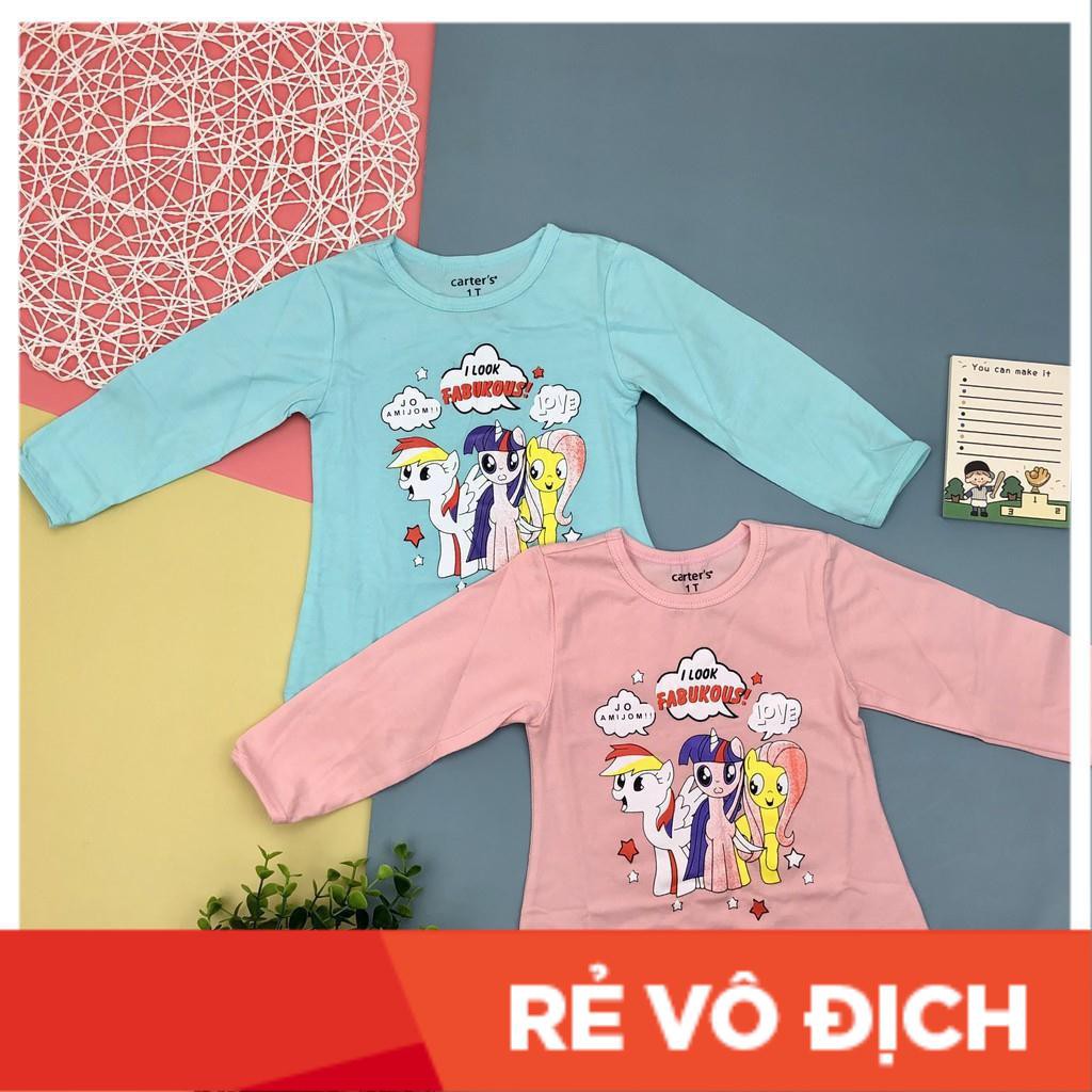 [Combo 3 Áo ]cotton  dài tay in hình bé gái size 1-8T, cho bạn từ 9-26kg. Chất cotton mềm mịn, đẹp