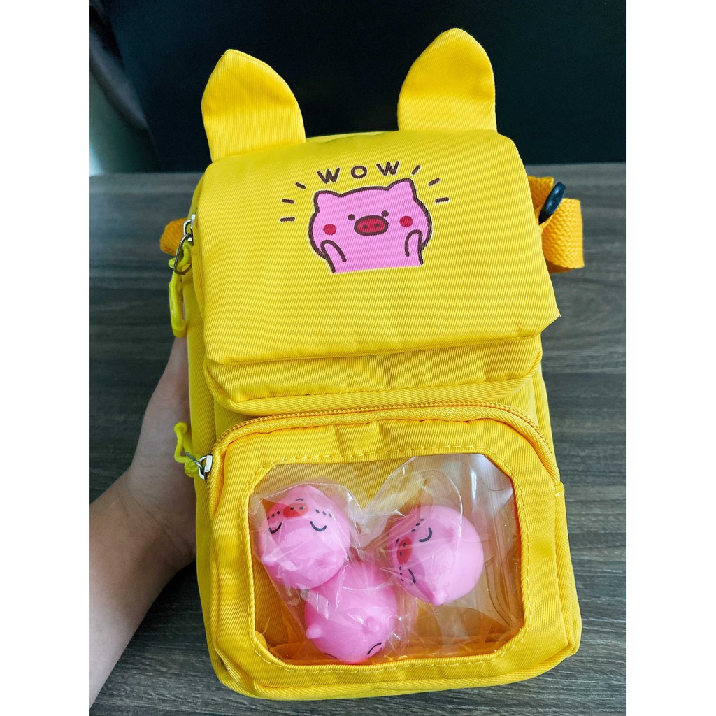 MUA TÚI TẶNG 3 CHÚ HEO NHƯ HÌNH - Túi đeo chéo 3 con heo socute