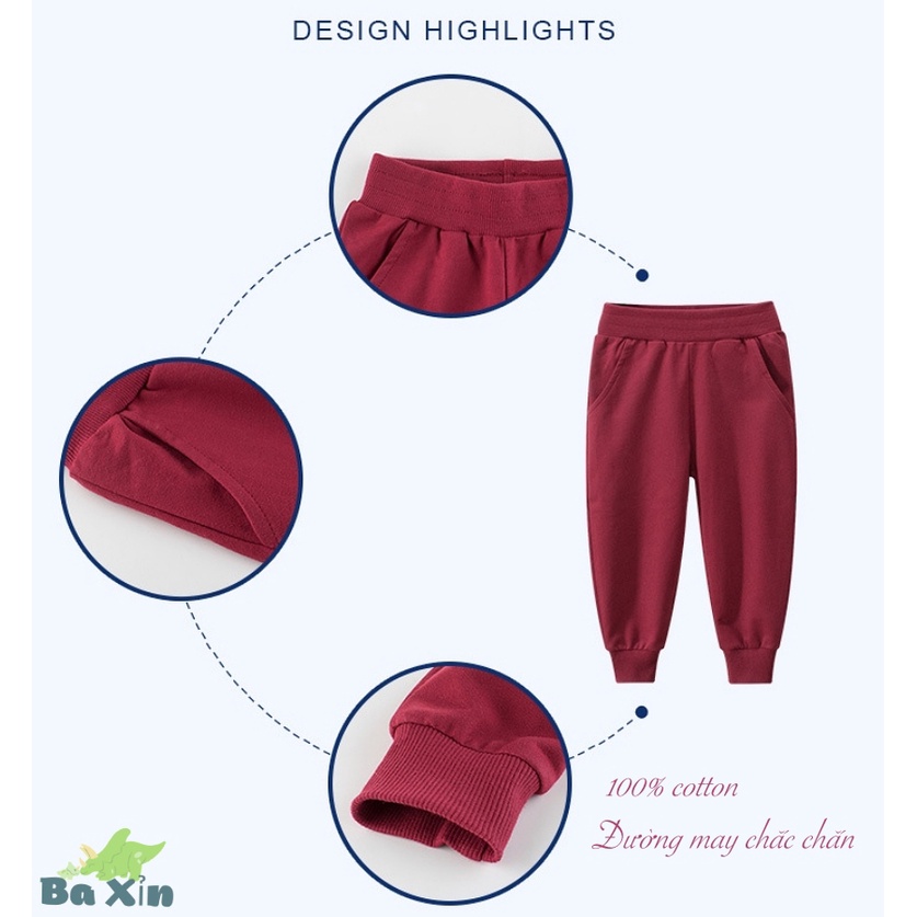 (10-35KG)QUẦN DÀI THUN COTTON NỈ TRƠN CHO BÉ TRAI 27KIDS LƯNG CHUN BẢN TO, XUẤT ÂU MỸ, SIZE ĐẠI 2-8 TUỔI (02)
