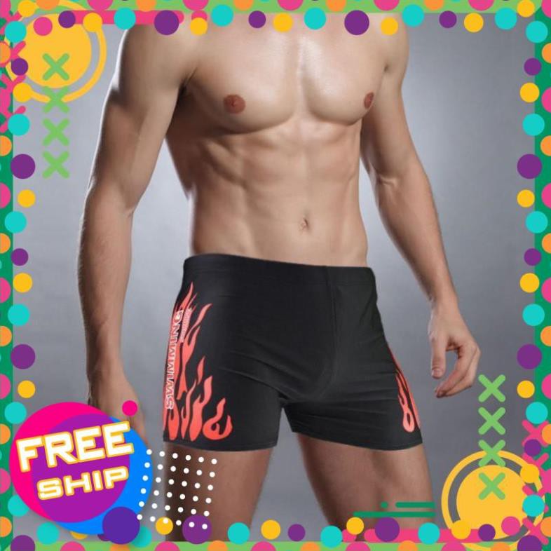 HG2303 Quần bơi nam nữ dáng đùi co dãn 4 chiều, Đồ bơi speedo nam tính phong cách thể thao tắm biển, hồ bơi