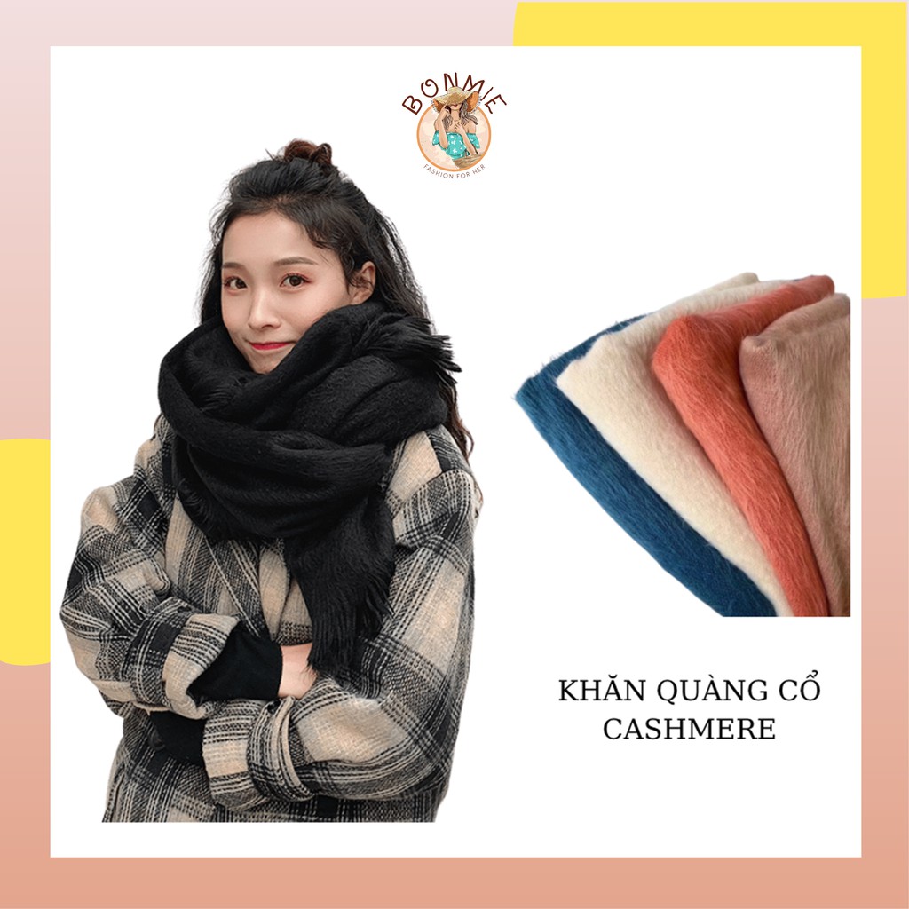 Khăn quàng cổ nam nữ mùa đông chất liệu len cashmere cao cấp phong cách hàn quốc; K09 - BONMIE