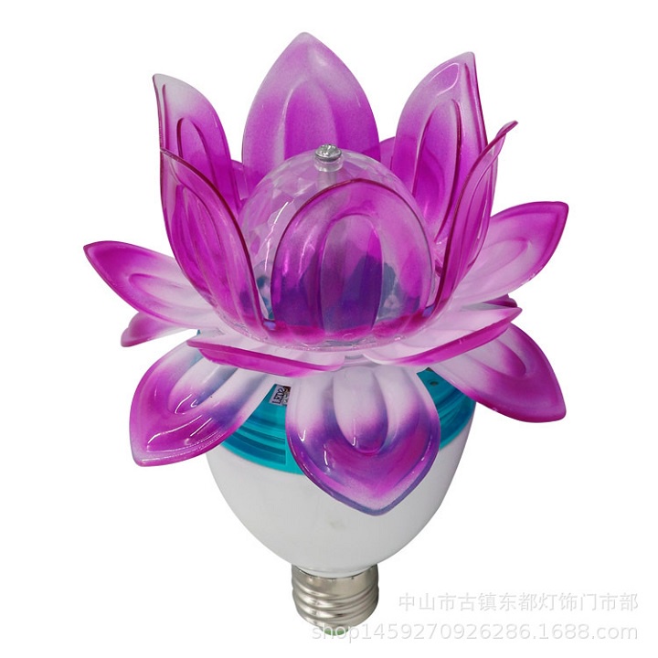 Đèn led trang trí hoa sen tự động xoay tròn và đổi màu liên tục