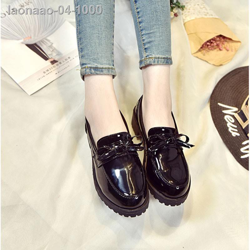 ♤❐Giày da nữ mũi tròn đế thô phong cách Retro | BigBuy360 - bigbuy360.vn
