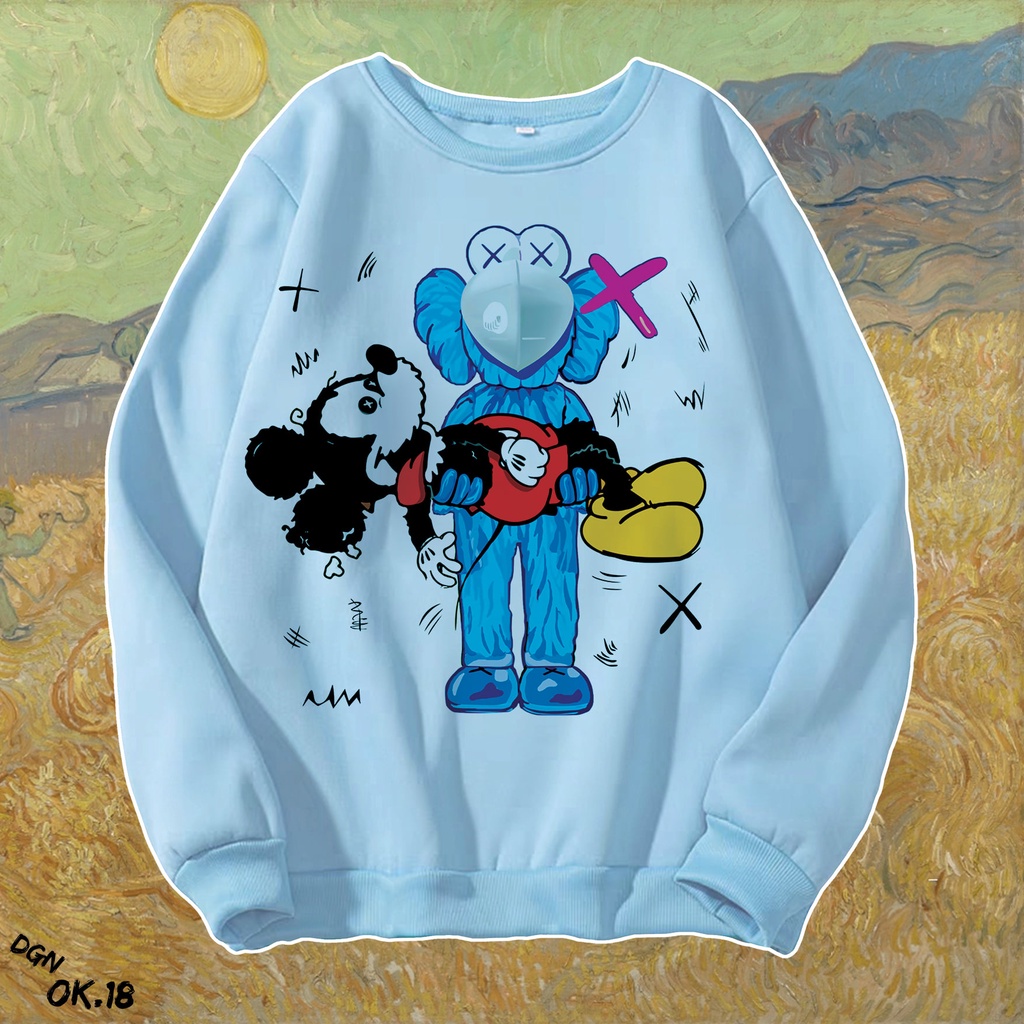 ÁO THU ĐÔNG NAM NỮ HÌNH KAWS MICKEY , OK.18