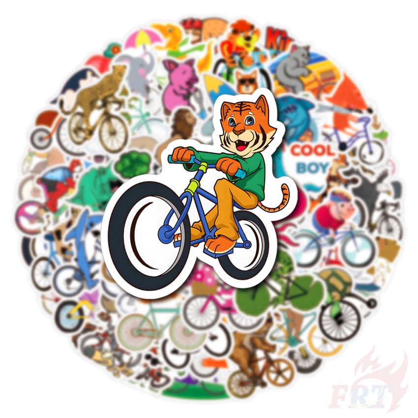 ❉ Miếng Dán Trang Trí Xe Đạp Series 01 Hình Động Vật Vui Nhộn ❉ Bộ 60 Sticker Chống Thấm Nước Họa Tiết Doodle Hợp Thời Trang