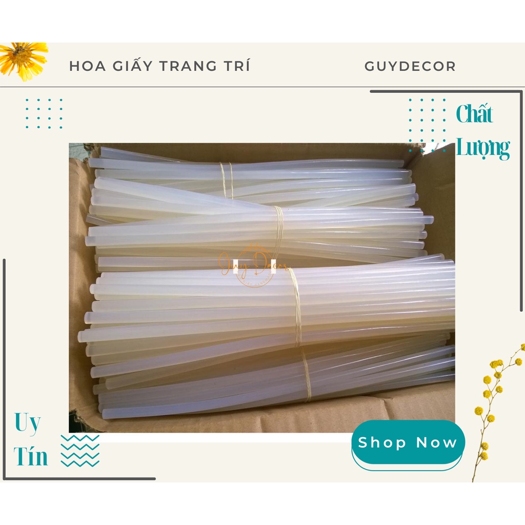 Keo nến nhỏ 10 cây 7mm dài 25cm, keo nến chuyên dùng súng bắn keo nhỏ