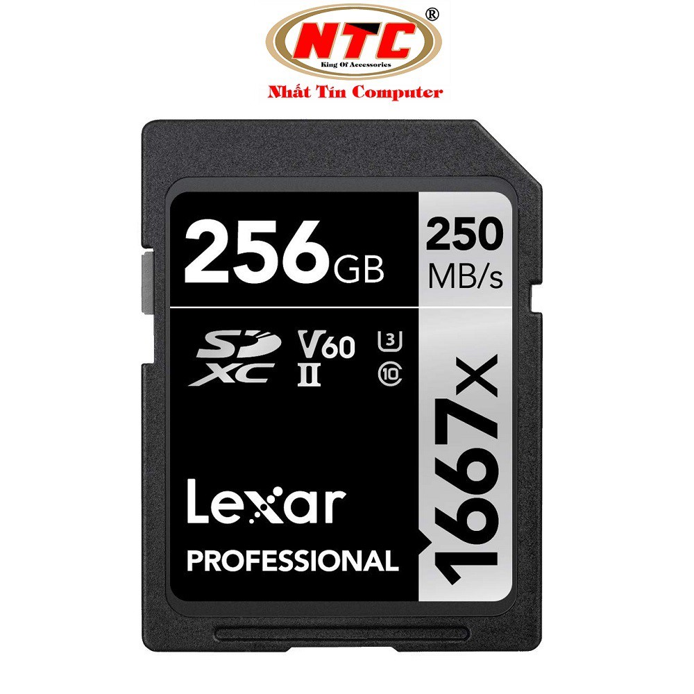 Thẻ nhớ SDXC Lexar Professional 256GB 1667x UHS-II U3 V60 Read 250MB/s (Đen)