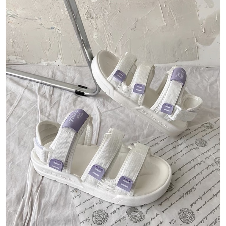 Sandal Fiting ulzzang - Dép Quai Hậu 3 quai ngang đế nhẹ phối màu unisex Nam nữ đi học shop Chuoi_Store