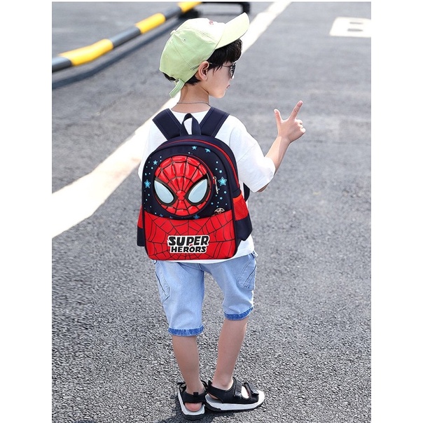 Balo hình 3D nhện heo super herors ,cho bé 1-5 tuổi học mẫu giáo