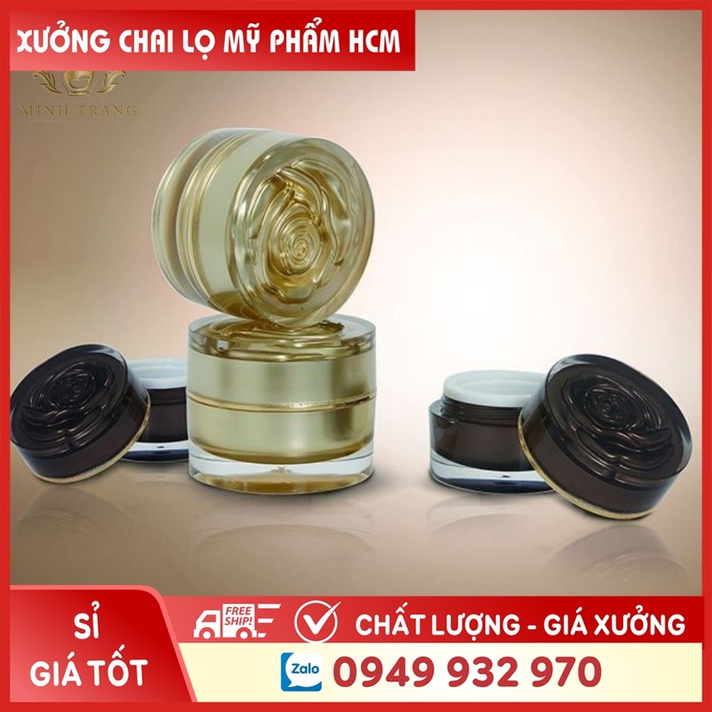 Hủ Đựng Kem 🏵️ Hũ Chiết Kem 5G/10G Nắp Hoa Hồng - Hũ Chiết Kem Du Lịch, Mỹ Phẩm Handmade - Chai Lọ Mỹ Phẩm