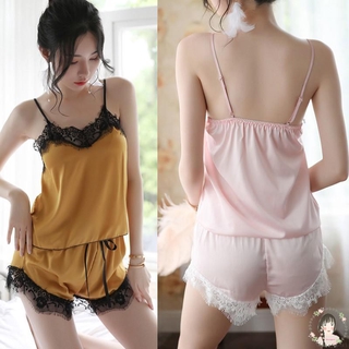 đồ ngủ Lụa Phối Ren Gợi Cảm Cho Nữ