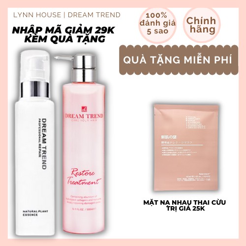 Combo 1 Mặt nạ dưỡng tóc Retore Treatment (Hồng) + 1 Essence dưỡng tóc AHA Dream Trend