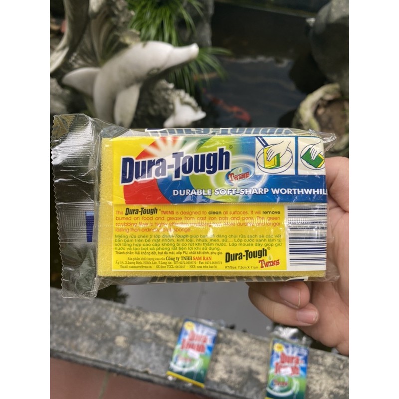 Miếng mút rửa bát đĩa ly chén Dura Tough kháng khuẩn - MOMO