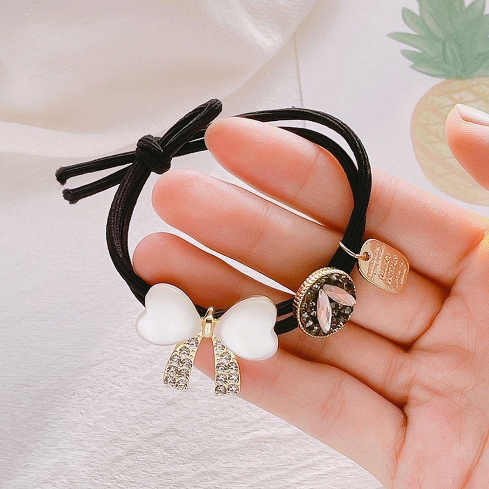 Dây Cột Tóc Đuôi Ngựa Bằng Hợp Kim Màu Ngà Phong Cách Hàn Quốc Ngọt Ngào