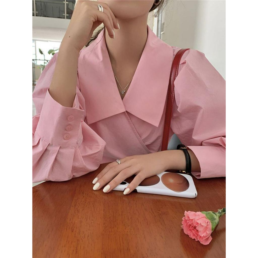 Áo Sơ Mi Chống Nắng Dáng Ngắn Màu Hồng Kiểu Pháp Thời Trang Mùa Hè 63