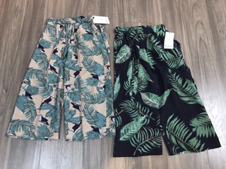 Quần Culottes lửng họa tiết