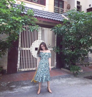 VÁY HOA TRỄ VAI