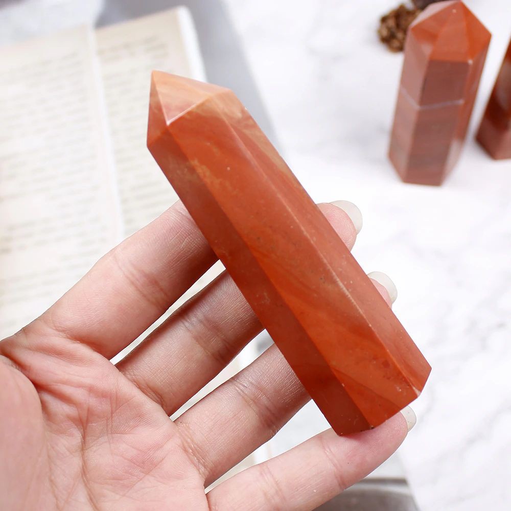 Trụ đá thanh tẩy Red jasper